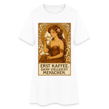 D’abord le café, puis les gens disant de l’Art nouveau - Robe T-shirt Femme - blanc - Devant