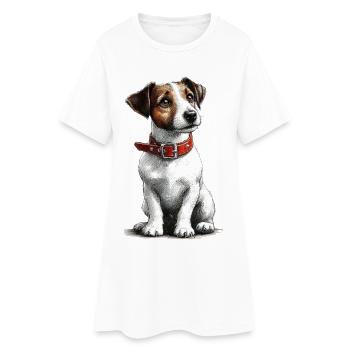 Jack Russel Terrier - Robe T-shirt Femme - blanc - Devant