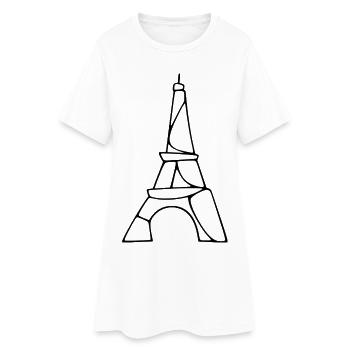 Tour Eiffel - Robe T-shirt Femme - blanc - Devant