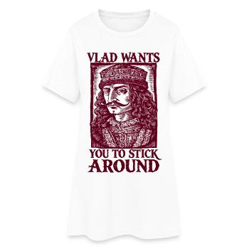 Vlad veut te garder - Robe T-shirt Femme - blanc - Devant
