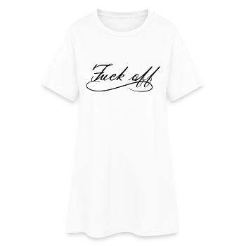 fuck off shirt provocateur 1c - Robe T-shirt Femme - blanc - Devant