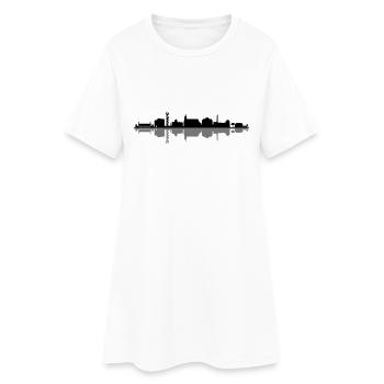 Skyline Cottbus - Frauen T-Shirt-Kleid - Weiß - Vorne