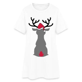 weihnachten - Frauen T-Shirt-Kleid - Weiß - Vorne