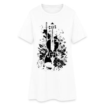 Style de dessin animé de violon - Robe T-shirt Femme - blanc - Devant