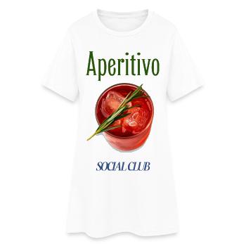Sommer Shirt – Aperitivo Social Club - Frauen T-Shirt-Kleid - Weiß - Vorne
