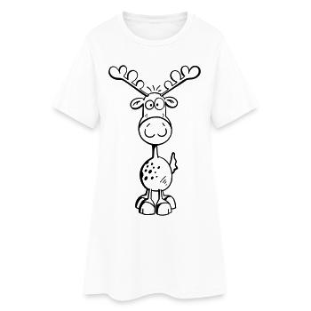 Da kommt ein Elch - Frauen T-Shirt-Kleid - Weiß - Vorne