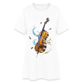 Violin in Luminous Spirals - Women’s T-Shirt Dress - white - Front