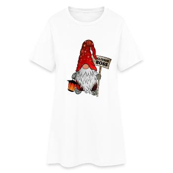 Glitter - Le nain de Noël scintillant - Robe T-shirt Femme - blanc - Devant