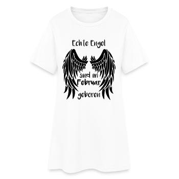 Engel Februar Geburtstag Geschenk Monat Flügel - Frauen T-Shirt-Kleid - Weiß - Vorne