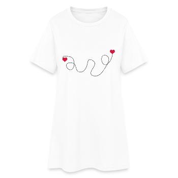 Way of Love fliegende Herzen Herz Liebe fliegen 2c - Frauen T-Shirt-Kleid - Weiß - Vorne
