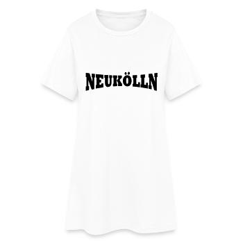 Neukölln lettrage - Robe T-shirt Femme - blanc - Devant