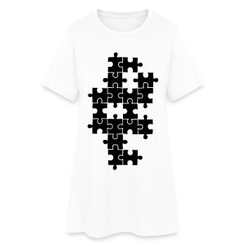 Black puzzle - Women’s T-Shirt Dress - white - Front