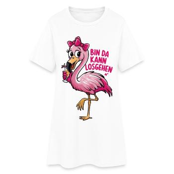 Party Flamingo en disant « je suis là, » - Robe T-shirt Femme - blanc - Devant