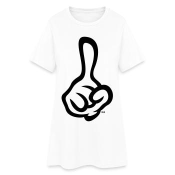 Index levé (doigt / main droite / 2C) - Robe T-shirt Femme - blanc - Devant