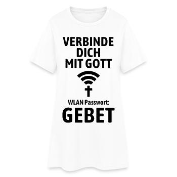Verbinde dich mit Gott - Gebet WLAN - Frauen T-Shirt-Kleid - Weiß - Vorne