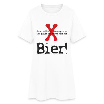 Saufen Kiffen Design 4971 - Frauen T-Shirt-Kleid - Weiß - Vorne