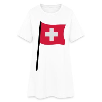 drapeau suisse - Robe T-shirt Femme - blanc - Devant