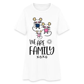 Famille - Robe T-shirt Femme - blanc - Devant
