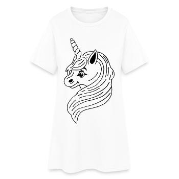 Black manga unicorn - Women’s T-Shirt Dress - white - Front