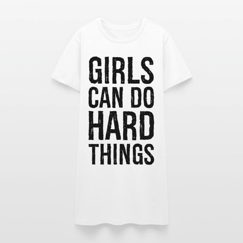 Mädchen können harte Dinge tun Frauen T-Shirt-Kleid