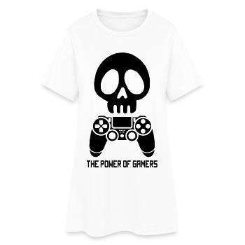 The Power of Video Games (Black) - Women’s T-Shirt Dress - white - Front