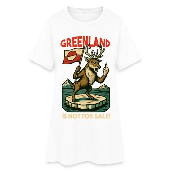 Le Groenland n’est pas à vendre. Caribou. - Robe T-shirt Femme - blanc - Devant