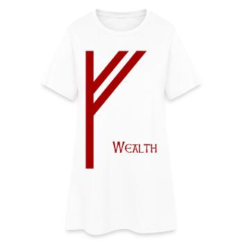 Rune Fehu avec Sens Rouge – Futhark Viking Norse - Robe T-shirt Femme - blanc - Devant