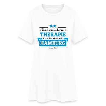 Nur nach Hamburg - Frauen T-Shirt-Kleid - Weiß - Vorne