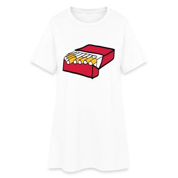 Zigaretten - Frauen T-Shirt-Kleid - Weiß - Vorne