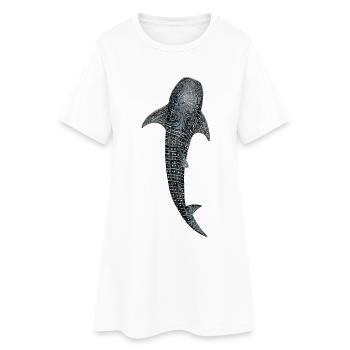 Whale shark design for divers, fishermen - Women’s T-Shirt Dress - white - Front