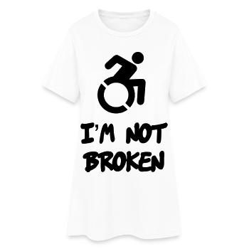 A wheelchair user is not broken * - Women’s T-Shirt Dress - white - Front