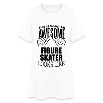 patineur artistique - Robe T-shirt Femme - blanc - Devant