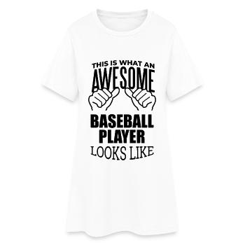 Base-ball - Robe T-shirt Femme - blanc - Devant