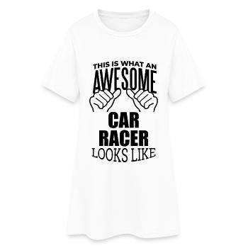 Pilote automobile - Robe T-shirt Femme - blanc - Devant