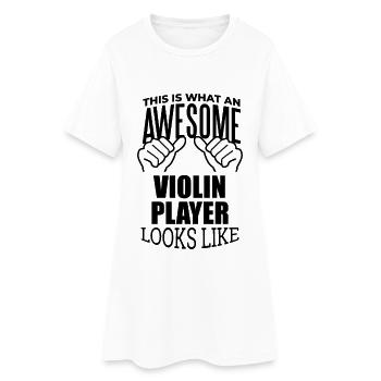 violon - Robe T-shirt Femme - blanc - Devant