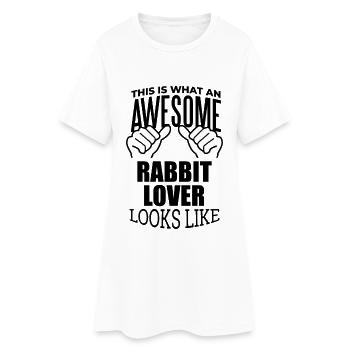 lapin - Robe T-shirt Femme - blanc - Devant