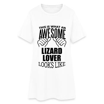 Lézard Lézard Lézard - Robe T-shirt Femme - blanc - Devant
