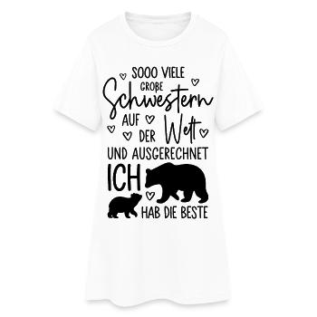 Mädchen Schwestern Bären Beste große Schwester - Frauen T-Shirt-Kleid - Weiß - Vorne
