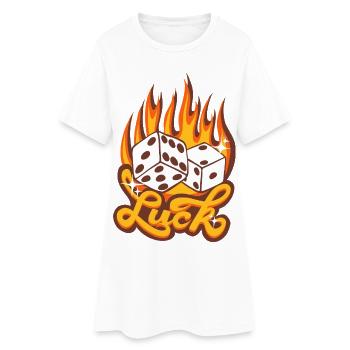 Chance – Cube Ardent Lucky Design - Robe T-shirt Femme - blanc - Devant