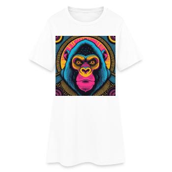 Electric Gorilla - Women’s T-Shirt Dress - white - Front