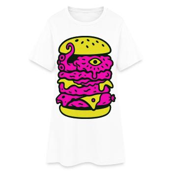 Monster Burger dans le style Pop Art - Robe T-shirt Femme - blanc - Devant
