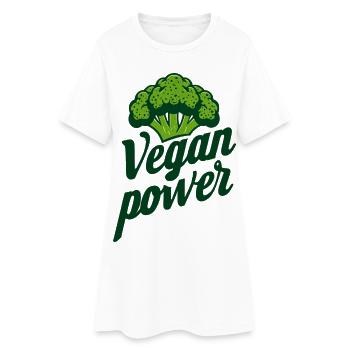 Brocoli végétalien - Robe T-shirt Femme - blanc - Devant
