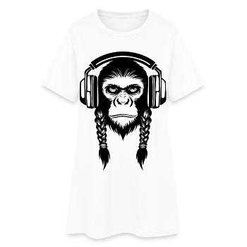 Chemise Turntable Monkey Head Vinyl Lover Edition - Robe T-shirt Femme - blanc - Devant