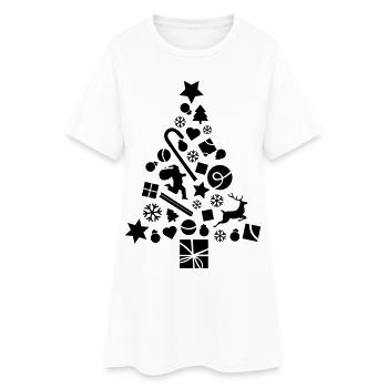 Sapin de Noël plein de décorations - Robe T-shirt Femme - blanc - Devant