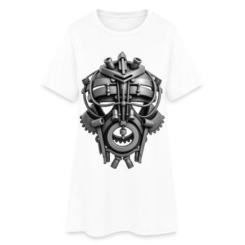 ROBOT MASK #1 - black & white - Robe T-shirt Femme - blanc - Devant