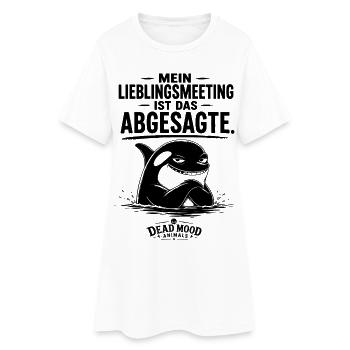 Lustiges Orca Meeting | Büro Humor & Homeoffice - Frauen T-Shirt-Kleid - Weiß - Vorne