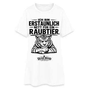 Lustiges Tiger Shirt | Schwarzer Humor & Sarkasmus - Frauen T-Shirt-Kleid - Weiß - Vorne