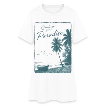 Grüße aus Retro Paradise - Frauen T-Shirt-Kleid - Weiß - Vorne