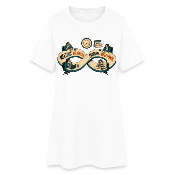 Meeting 60 Min Ergebnis Neuer Termin - Frauen T-Shirt-Kleid - Weiß - Vorne