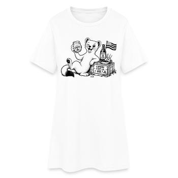 Vaelosek l hermine apéro  - Robe T-shirt Femme - blanc - Devant